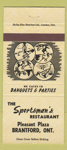 Matchbook Cover - Sportsman's Restaurant Brantford ON 30 Strike