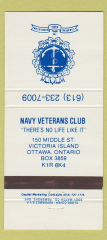 Matchbook Cover - Canadian Navy Veterans Club Ottawa ON 30 Strike