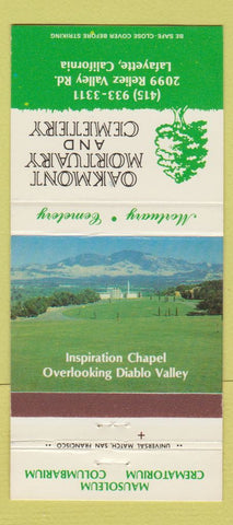 Matchbook Cover - Oakmont Mortuary Cemetery Lafayette CA 30 Strike