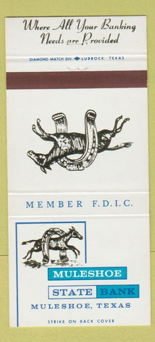 Matchbook Cover - Muleshoe State Bank TX 30 Strike