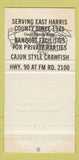 Matchbook Cover - Hilliard's Restaurant and Club Crosby TX 30 Strike