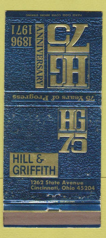 Matchbook Cover - Hill & Griffith Cincinnati OH 1971 WEAR 30 Strike
