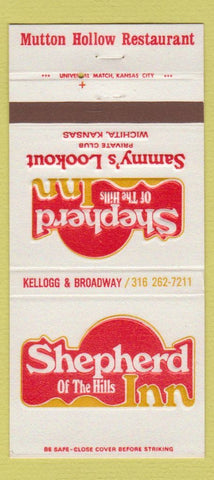 Matchbook Cover - Shepherd of the Hills Inn Mutton Hollow Wichita KS 30 Strike