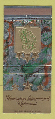 Matchbook Cover - Hemispheres International Restaurant Hallandale FL 30 Strike