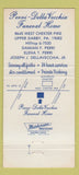 Matchbook Cover - Perri Della Vecchia Funeral Home Upper Darby PA 30 Strike