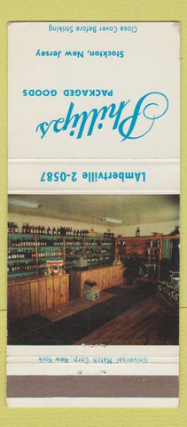 Matchbook Cover - Phillips Packaged Goods Stockton NJ 30 Strike