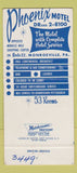 Matchbook Cover - Phoenix Motel Monroeville PA 30 Strike