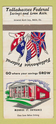 Matchbook Cover - Tallahassee Federal Savings Loan FL 30 Strike