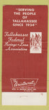 Matchbook Cover - Tallahassee Federal Savings Loan FL 30 Strike