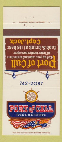 Matchbook Cover - Port of Call Restaurant Salisbury MD 30 Strike