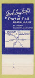 Matchbook Cover - Port of Call Restaurant Salisbury MD 30 Strike