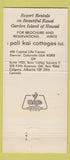 Matchbook Cover - Pali Kai Cottages Kauai Hawaii 30 Strike