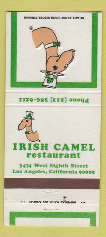 Matchbook Cover - Irish Camel Restaurant Los Angeles CA 30 Strike