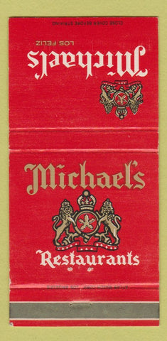 Matchbook Cover - Michael's Restaurants Los Feliz CA 30 Strike