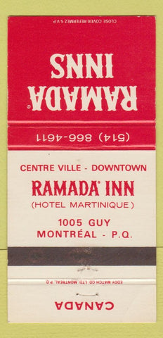 Matchbook Cover - Ramada Inn Montreal QC 30 Strike