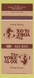 Matchbook Cover - The Yoke & Ox Ramada Tucson AZ 30 Strike