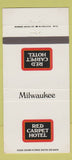 Matchbook Cover - Red Carpet Hotel Milwaukee WI 30 Strike