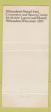 Matchbook Cover - Red Carpet Hotel Milwaukee WI 30 Strike