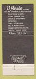 Matchbook Cover - El Mirador Hotel Palm Springs CA 30 Strike