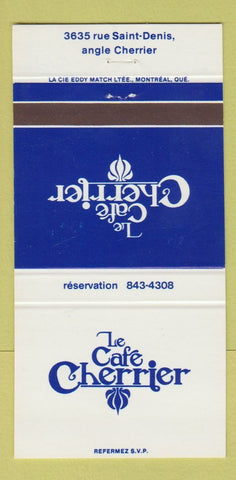 Matchbook Cover - Cafe Cherrier QC 30 Strike