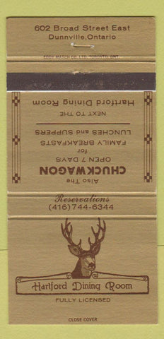 Matchbook Cover - Hartford Dining Room Dunnville ON 30 Strike