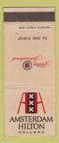 Matchbook Cover - Hilton Hotel Amsterdam Holland 30 Strike
