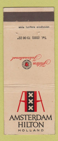 Matchbook Cover - Hilton Hotel Amsterdam Holland 30 Strike