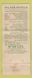 Matchbook Cover - Hilton Hotel Rotterdam WEAR 30 Strike