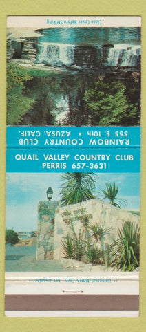 Matchbook Cover - Rainbow Country Club Azusa Quail Valley Perris 30 Strike