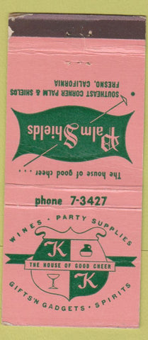 Matchbook Cover - Palm Shields Restaurant Fresno CA WEAR 21 Strike Feature