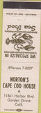 Matchbook Cover - Norton's Cape Cod House Garden Grove CA