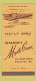 Matchbook Cover - Walker's Maple Grove Milwaukee WI 30 Strike
