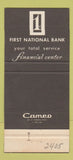 Matchbook Cover - 1st National Bank Lexington MS 30 Strike
