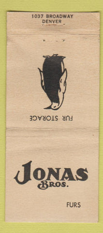 Matchbook Cover - Jonas Bros Furs Denver MENDING KIT WEAR 30 Strike