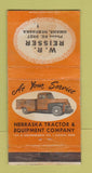 Matchbook Cover - WR Reisser Nebraska Tractor Omaha NE POOR 30 Strike