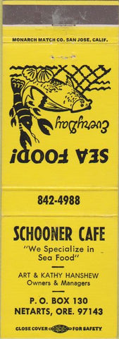 Matchbook Cover - Schooner Cafe Netarts OR