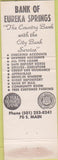 Matchbook Cover - Bank of Eureka Springs AR