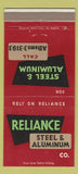 Matchbook Cover - Reliance Steel Aluminum Los Angeles CA 30 Strike