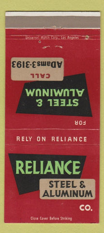 Matchbook Cover - Reliance Steel Aluminum Los Angeles CA 30 Strike