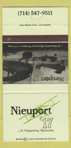 Matchbook Cover - Nieuport 17 Restaurant Santa Ana CA 30 Strike