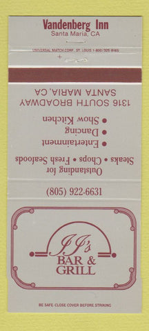Matchbook Cover - JJ's Bar and Grill Vandenberg Inn Santa Maria CA 30 Strike