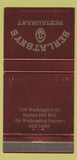 Matchbook Cover - Berlatsky's Restaurant Marina Del Rey CA 30 Strike