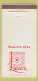 Matchbook Cover - Lucca's Restaurant Italian Madera CA 30 Strike