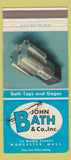 Matchbook Cover - John Bath Taps Gauges Worcester MA 30 Strike