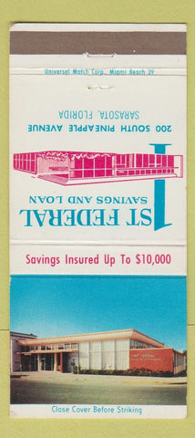 Matchbook Cover - 1st Federal Savings and Loan Sarasota FL 30 Strike