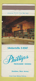 Matchbook Cover - Phillips Packaged Goods Liquor Stockton NJ 30 Strike