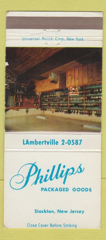 Matchbook Cover - Phillips Packaged Goods Liquor Stockton NJ 30 Strike