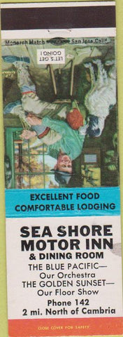 Matchbook Cover - Sea Shore Motor Inn Cambria CA