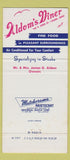 Matchbook Cover - Aldom's Diner Salem OH 30 Strike