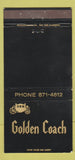 Matchbook Cover - Golden Coach Restaurant Fullerton CA 30 Strike